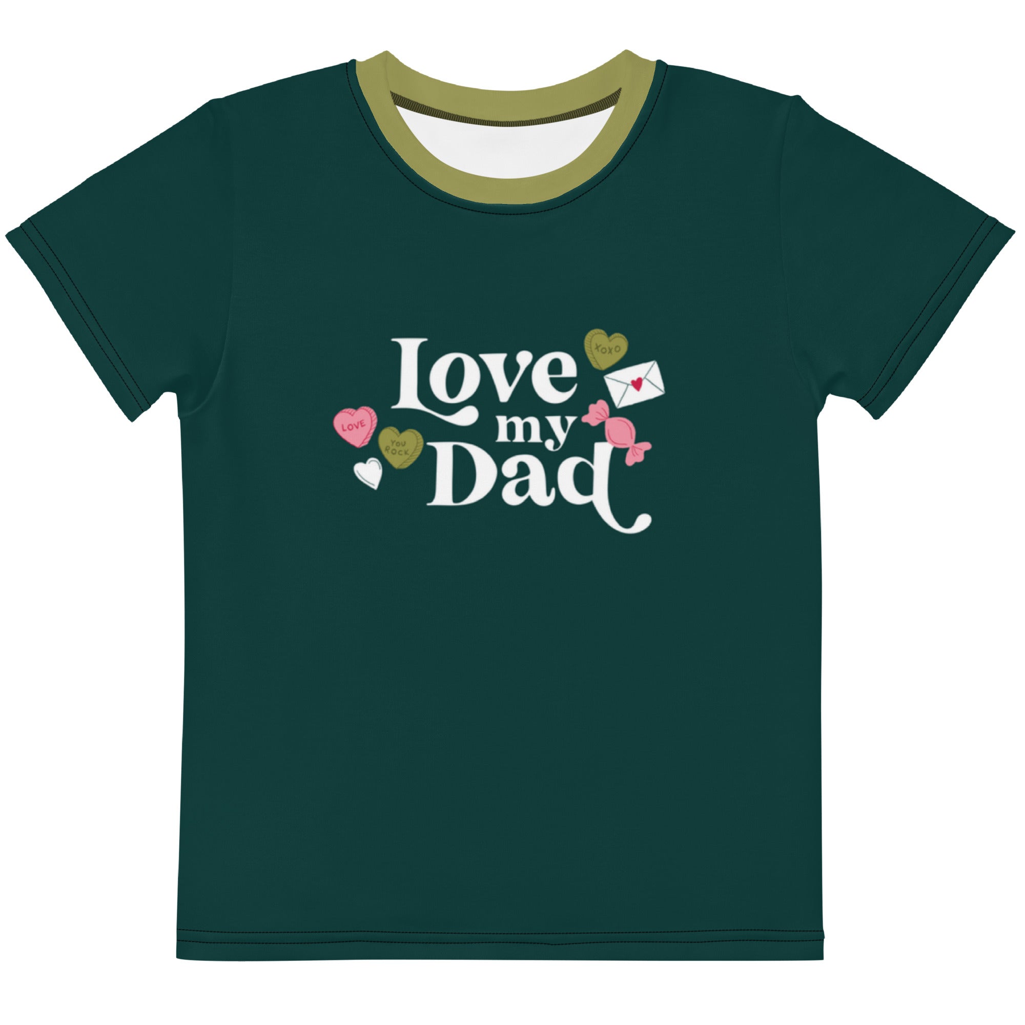 Love My Dad Kids Crew Neck T-Shirt - Main Image