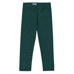 Dark Green Modern Squares Kid's Leggings