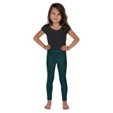 Dark Green Modern Squares Kid's Leggings