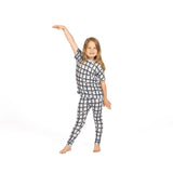 Midnight Modern Plaid Kids Legging Pajama Bottoms