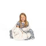 Midnight Modern Plaid Sherpa Fleece Blanket