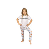 Thankful Midnight Black & Cream Kids Poly Blend T-Shirt