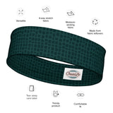 Dark Green Green Squares Headband