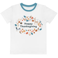 Woodland Friends Happy Thanksgiving Kids Poly Blend T-Shirt