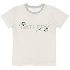 Gather Cream & Gray Kids Poly Blend T-Shirt