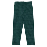 Dark Green Squares Kid's Leggings