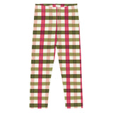 Magenta and Moss Chunky Plaid Kid's Leggings