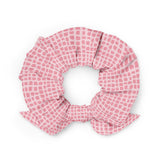 Pink Squares Recycled Scrunchie