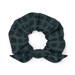 Midnight Modern Squares Recycled Scrunchie