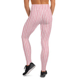 Peony Stripe Womens Yoga Leggings