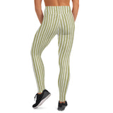 Moss Stripe Womens Yoga Leggings