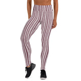 Mulberry Stripe Womens Yoga Leggings