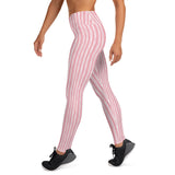 Peony Stripe Womens Yoga Leggings