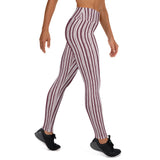 Mulberry Stripe Womens Yoga Leggings