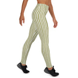 Moss Stripe Womens Yoga Leggings