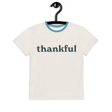 Thankful Midnight Black & Cream Youth Poly Blend T-Shirt