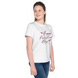 Happy Valentines Day Youth (Poly Blend) Crew Neck T-Shirt