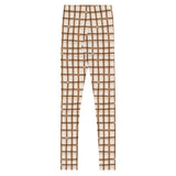 Milk Chocolate Modern Plaid Youth Leggings