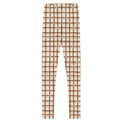 Milk Chocolate Modern Plaid Youth Leggings