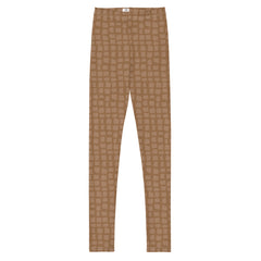 Milk Chocolate Modern Squares Youth Leggings