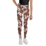 Dark Chocolate Cherry Blossom Youth Leggings